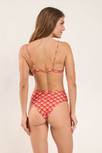 Laden Sie das Bild in den Galerie-Viewer, Model Back: Rio De Sol Haut Top Floral-Scales Balconet-Tie