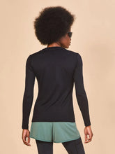 Laden Sie das Bild in den Galerie-Viewer, Model Back: Uv Line T-Shirt Longsleeve Fem Skin Infratherm Preto Upf50+