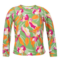 Laden Sie das Bild in den Galerie-Viewer, Product Front: Rio De Sol Haut Top Green-Bloom Rash-Guard
