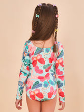 Laden Sie das Bild in den Galerie-Viewer, Model Back: Uv Line Une Pièce Fille Swimsuit Girl Borboletinha Upf50+