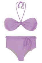 Laden Sie das Bild in den Galerie-Viewer, Product Front: Rio De Sol Ensemble Set Shimmer-Harmonia Twist Belted-High-Waist