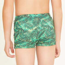 Laden Sie das Bild in den Galerie-Viewer, Model Back: Uv Line Maillot De Bain Garçon Swim Trunks Kids Leaves Upf50+