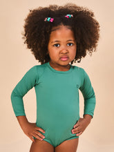 Laden Sie das Bild in den Galerie-Viewer, Model Front: Uv Line Maillot De Bain Bébé Baby Longsleeve Swimsuit Deep Sea Upf50+