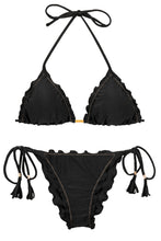 Laden Sie das Bild in den Galerie-Viewer, Product Front: Rio De Sol Ensemble Set Shimmer-Black Frufru
