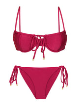 Laden Sie das Bild in den Galerie-Viewer, Product Front: Rio De Sol Ensemble Set Shimmer-Desejo Balconet-Tie Cheeky-Tie-Gold