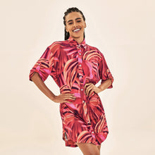 Laden Sie das Bild in den Galerie-Viewer, Model Front: Uv Line Chemise Shirtdress Copacabana Upf50+