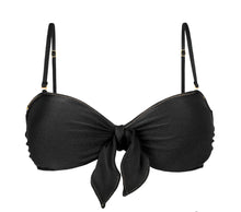 Laden Sie das Bild in den Galerie-Viewer, Product Front: Rio De Sol Haut Top Shimmer-Black Bandeau-No