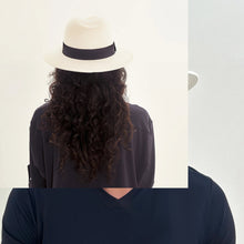Laden Sie das Bild in den Galerie-Viewer, Model Back: Uv Line Chapeau Panama Hat Shanghai Imp Uni White Black Upf50+