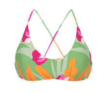 Laden Sie das Bild in den Galerie-Viewer, Product Front: Rio De Sol Haut Top Green-Bloom Bralette