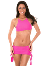 Laden Sie das Bild in den Galerie-Viewer, Image 03: Rio De Sol Haut Soutien Ambra Jupe Rosa Choque