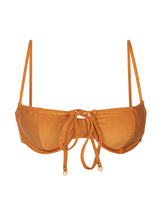 Laden Sie das Bild in den Galerie-Viewer, Product Front: Rio De Sol Haut Top Shimmer-Nocciola Balconet-Tie