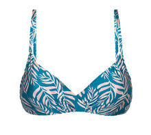 Laden Sie das Bild in den Galerie-Viewer, Product Front: Rio De Sol Haut Top Palms-Blue Balconet-Inv