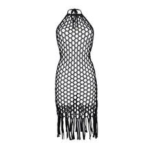 Laden Sie das Bild in den Galerie-Viewer, Product Front: Rio De Sol Midi Dress Black Serena Dress