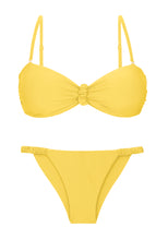 Laden Sie das Bild in den Galerie-Viewer, Product Front: Rio De Sol Ensemble Set Amarelo Bandeau-Crispy Cheeky-Crispy