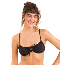 Laden Sie das Bild in den Galerie-Viewer, Gallery: Rio De Sol Haut Top Dots-Black Balconet-Tie
