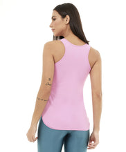 Laden Sie das Bild in den Galerie-Viewer, Model Back: Alto Giro Fitness Haut Regata Skin Fit Alongada Rosa Happiness