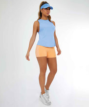 Laden Sie das Bild in den Galerie-Viewer, Model Front: Alto Giro Fitness Haut Regata Skin Fit Costas C/ Recorte Tule Azul Soft