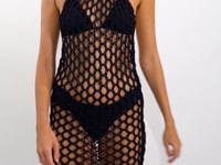 Laden und Abspielen von Videos im Galerie-Viewer, Video: Rio De Sol Midi Dress Black Serena Dress