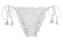 Laden Sie das Bild in den Galerie-Viewer, Product Front: Rio De Sol Bas Bottom Shimmer-White Frufru