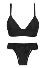 Laden Sie das Bild in den Galerie-Viewer, Product Front: Rio De Sol Ensemble Cloque Preto Tri Cos