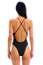 Laden Sie das Bild in den Galerie-Viewer, Model Back: Rio De Sol Une Pièce Dots-Black Ivy Strap