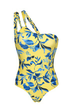 Laden Sie das Bild in den Galerie-Viewer, Product Front: Rio De Sol Une Pièce Lemon Flower One Shoulder