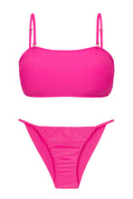 Laden Sie das Bild in den Galerie-Viewer, Product Front: Rio De Sol Ensemble Set Amaranto Bandeau-Reto Cheeky-Fixa