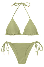 Laden Sie das Bild in den Galerie-Viewer, Product Front: Rio De Sol Ensemble Set Oliva Tri-Inv Cheeky-Tie