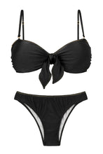 Laden Sie das Bild in den Galerie-Viewer, Product Front: Rio De Sol Ensemble Set Shimmer-Black Bandeau-No Essential