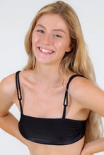 Laden Sie das Bild in den Galerie-Viewer, Gallery: Rio De Sol Haut Top Shimmer-Black Bandeau-Reto