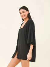 Laden Sie das Bild in den Galerie-Viewer, Image 03: Uv Line Robe De Plage Kimono Color Black Upf50+
