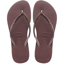 Laden Sie das Bild in den Galerie-Viewer, Product Front: Havaianas Tongs Slim Metal Mesh Grape Wine
