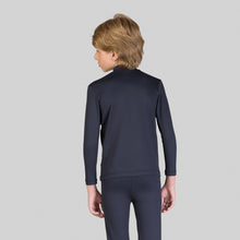 Laden Sie das Bild in den Galerie-Viewer, Model Back: Uv Line T-Shirt Rash Guard Kids High-Neck Black Upf50+
