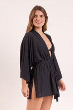 Laden Sie das Bild in den Galerie-Viewer, Image 03: Rio De Sol Robe De Plage Black Kimono
