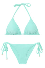 Laden Sie das Bild in den Galerie-Viewer, Product Front: Rio De Sol Ensemble Set Malibu-Menta Tri-Inv Cheeky-Tie
