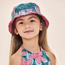 Laden Sie das Bild in den Galerie-Viewer, Model Front: Uv Line Bob Napoli Kids Hibiscus Upf50+
