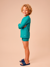 Laden Sie das Bild in den Galerie-Viewer, Image 03: Uv Line T-Shirt Longsleeve Uvpro Kids Green Sea Upf50+
