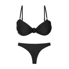 Laden Sie das Bild in den Galerie-Viewer, Product Front: Rio De Sol Ensemble Set Touch-Black Bandeau-Joy Mia
