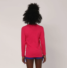 Laden Sie das Bild in den Galerie-Viewer, Model Back: Uv Line T-Shirt Longsleeve Uvpro Kids Pink Upf50+
