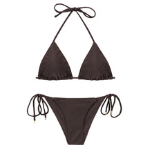 Laden Sie das Bild in den Galerie-Viewer, Product Front: Rio De Sol Ensemble Set Shimmer-Coffee Tri-Inv Cheeky-Tie
