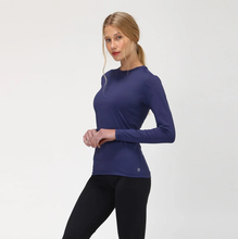 Laden Sie das Bild in den Galerie-Viewer, Image 02: Uv Line T-Shirt Longsleeve Uvpro Fem Navy Blue Upf50+
