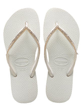 Laden Sie das Bild in den Galerie-Viewer, Product Front: Havaianas Tongs Slim Crystal Mesh Sw White

