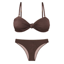 Laden Sie das Bild in den Galerie-Viewer, Product Front: Rio De Sol Ensemble Set Shimmer-Coffee Bandeau-Joy Essential
