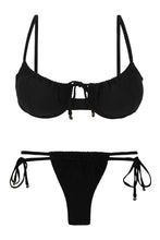 Laden Sie das Bild in den Galerie-Viewer, Product Front: Rio De Sol Ensemble Set Dots-Black Balconet-Tie Pipa

