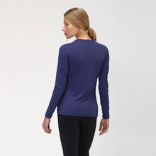 Laden Sie das Bild in den Galerie-Viewer, Model Back: Uv Line T-Shirt Longsleeve Uvpro Fem Navy Blue Upf50+
