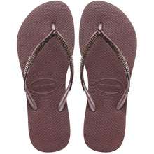 Laden Sie das Bild in den Galerie-Viewer, Product Front: Havaianas Tongs Slim Metal Mesh Grape Wine

