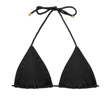Laden Sie das Bild in den Galerie-Viewer, Product Front: Rio De Sol Haut Top Shimmer-Black Tri-Rope
