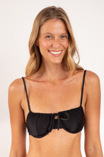 Laden Sie das Bild in den Galerie-Viewer, Gallery: Rio De Sol Haut Top Shimmer-Black Balconet-Tie
