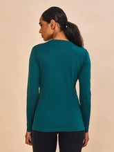 Laden Sie das Bild in den Galerie-Viewer, Model Back: Uv Line T-Shirt Longsleeve Fem New Fit Petroleo Upf50+
