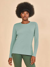 Laden Sie das Bild in den Galerie-Viewer, Gallery: Uv Line T-Shirt Longsleeve Fem New Fit Verde Agua Upf50+
